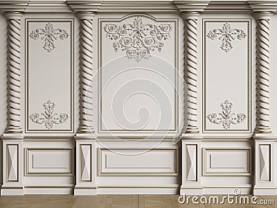 Classic interior wall with mouldings Cartoon Illustration