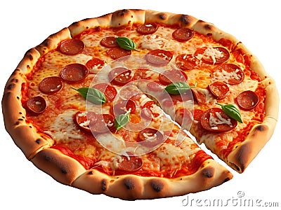Classic itali Pizza. Generative AI. Stock Photo
