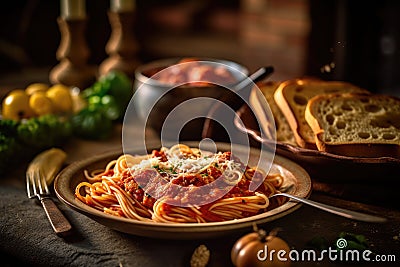 Classic Italian Dinner Stock Photo