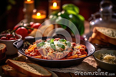 Classic Italian Dinner Stock Photo