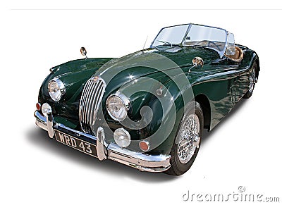 Classic Jaguar XK140 British Sports Car- Jaguar isolated Editorial Stock Photo