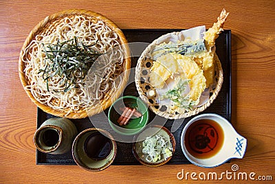 Classic Japanese dish Zaru Soba. Stock Photo