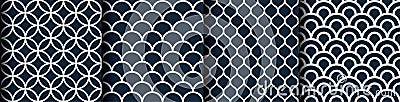 Classic japanese fabric seamless pattern. Geometric seamless pattern Vector Illustration