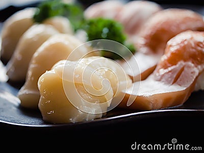 Classic japanese food- sushi on a plate Stock Photo