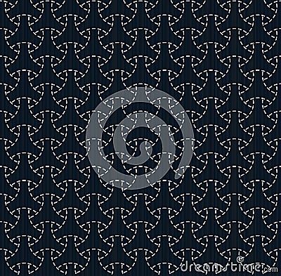 Classic japanese quilling. Sashiko. Seamless texture. Vector Illustration