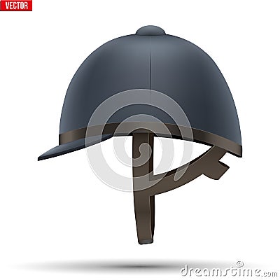 Classic Jockey helmet Side View Vector Illustration