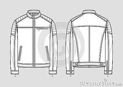 Classic leather jacket Vector Illustration