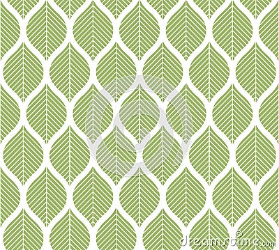 Geometric trendy leaves vector seamless pattern. Abstract symmetry vector texture. Leaf background. Vector Illustration