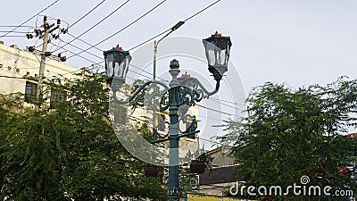 classic lights towering into the sky Stock Photo