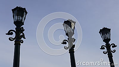 classic lights towering into the sky Stock Photo