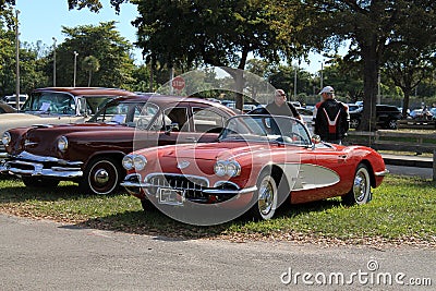 Classic little old red sportscar Editorial Stock Photo