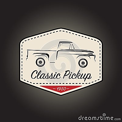 Classic logo of vintage pickup vehicle icon design. Vector illustration Vector Illustration