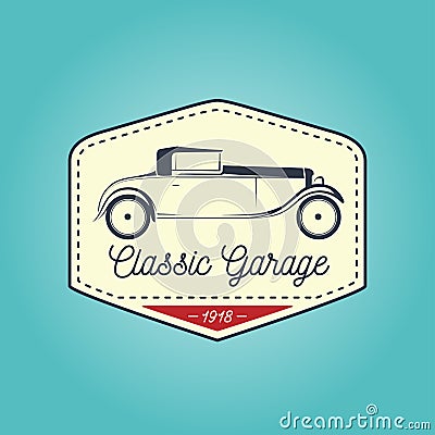 Classic logo of vintage vehicle with icon design. Vector illustration Vector Illustration