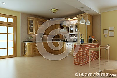 Classic luxury kitchen Stock Photo