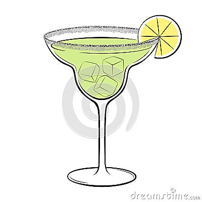 Classic Margarita Cocktail vector illustration Vector Illustration