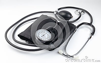 Classic mechanical blood pressure monitor Stock Photo