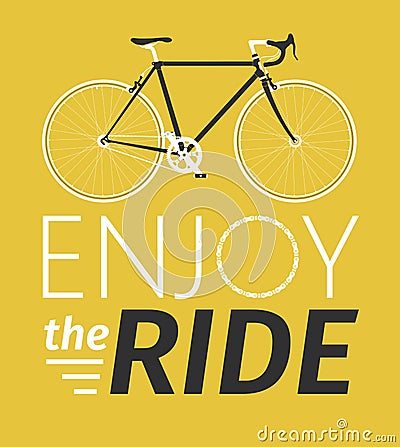 Classic Mens Town, Road Bike With Enjoy The Ride Title, Detailed Vector ...