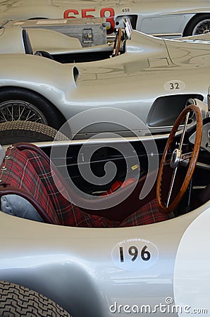 Classic Mercedes race cars at the Goodwood Festival of Speed. Editorial Stock Photo