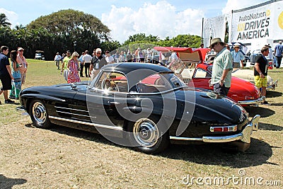 Classic mercedes super sports car and cabin Editorial Stock Photo