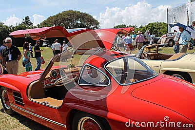 Classic mercedes super sports car and cabin Editorial Stock Photo