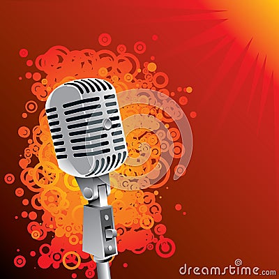 Classic microphone background Vector Illustration