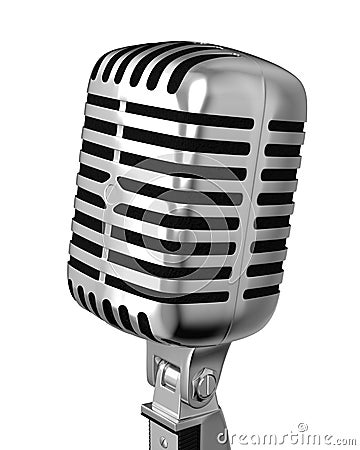 Classic microphone closeup Stock Photo