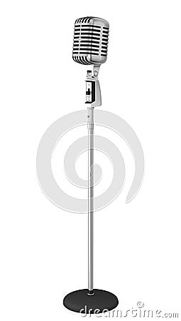 Classic microphone on a long stand Stock Photo