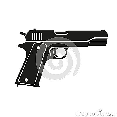 Classic 9mm pistol vector illustration. Legendary armament. Vector Illustration