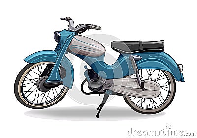 Classic motorbike vector with isolated white background. Vector Illustration