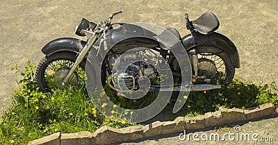Classic Motorbike. The Vintage old motorcycl Stock Photo