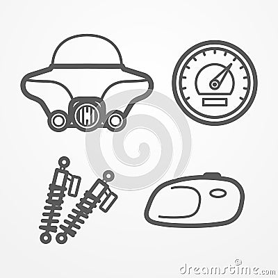 Classic motorcycle icons Stock Photo