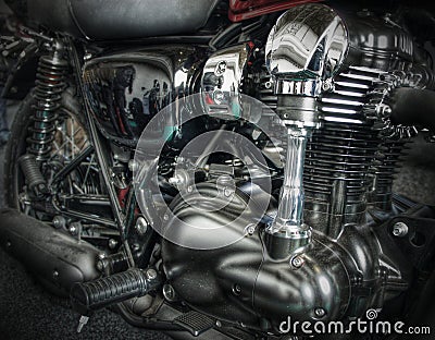 Classic motorcycle motor with royalshaft Stock Photo