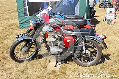 Classic Motorcycles on display at a local rally. Editorial Stock Photo