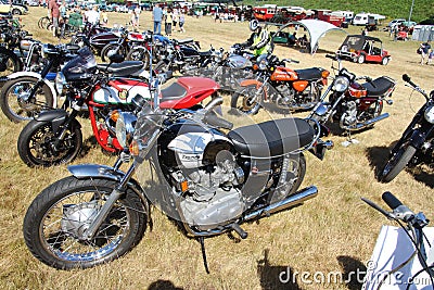 Classic Motorcycles on display at a local rally. Editorial Stock Photo