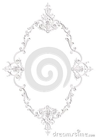 Classic moulding white frame with ornament decor for classic int Cartoon Illustration