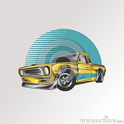 Classic muscle car logo Vector Illustration