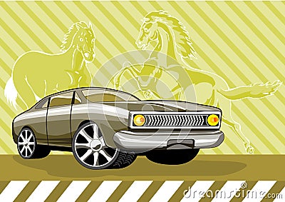 Classic muscle car mustang Stock Photo