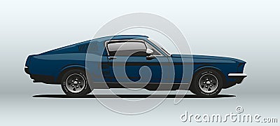 Classic muscle car in vector. Vector Illustration