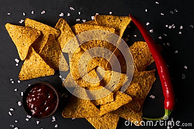 Classic Nachos corn chips Stock Photo