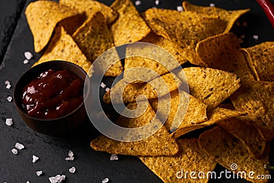 Classic Nachos corn chips Stock Photo