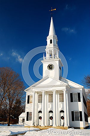 Country Church in Winter Editorial Stock Photo