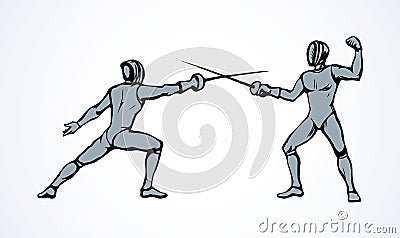 Fencing. Vector drawing Vector Illustration