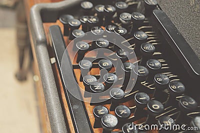 Classic Old Typewriter Keyboard Alphabet Vintage Manual Writer Equipment Stock Photo