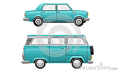 Classic Oldies Vintage Car Minivan Illustration Vector Illustration