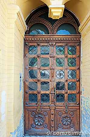 Classic ornate door for old houses Stock Photo