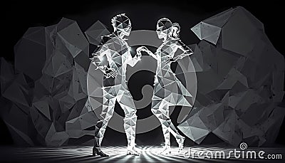 Classic pair dance background with romantic man and woman Stock Photo