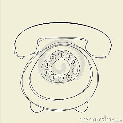 Classic phone with binary numbers Vector Illustration