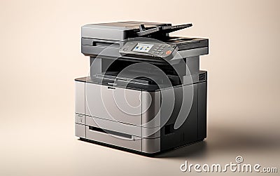 Classic Photocopier Machine on White -Generative Ai Stock Photo