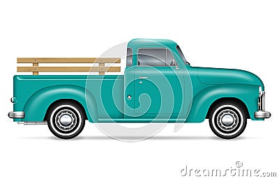 Classic pickup truck vector illustration Vector Illustration