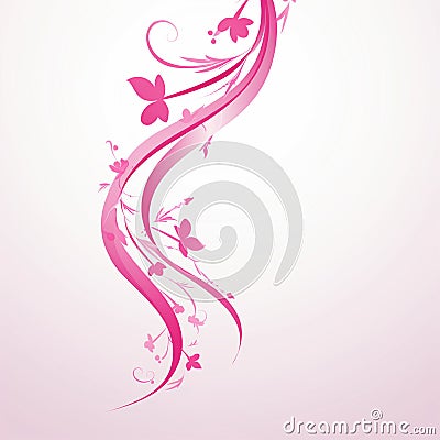 Classic Pink Ribbon Dangling on Clean White Background Stock Photo